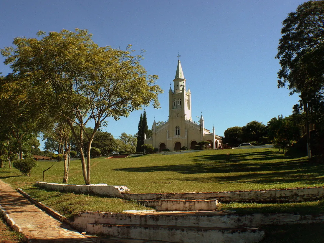 La Candelaria church in Areguá, on top of a grassy rise